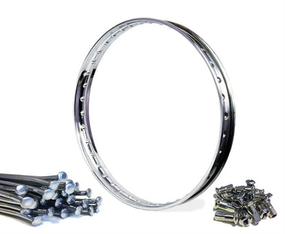 Chrome Rim & spoke Set 18 x 2.15 BSA QD (Crinkle/Off Set) Rear (A50 A65 B25 B44)