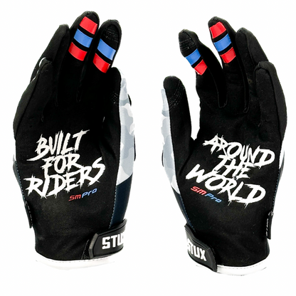 SMPro Stux White & Black Camo Gloves