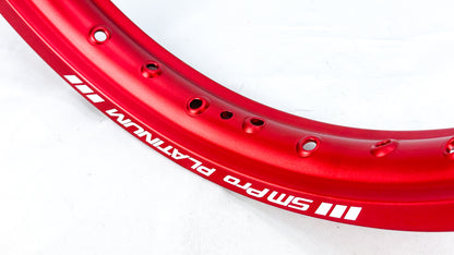 SmPro Alloy Rim - Red - Rear - 19"x2.15 32h D - White Logo