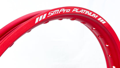 SmPro Alloy Rim - Red - Rear - 19"x2.15 32h D - White Logo