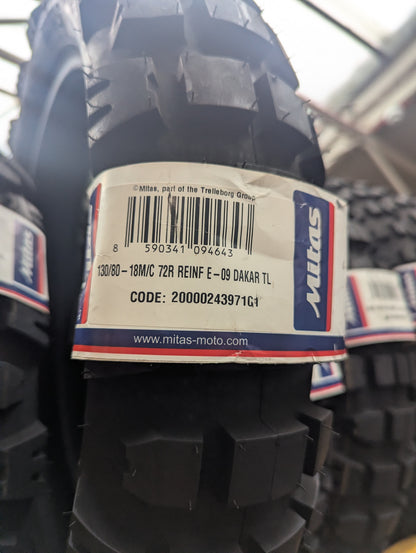 130/80-18 72R E-09 Dakar M+S TL Rear Mitas