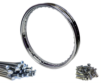 Chrome Rim & spoke Set 18 x 2.15 BSA QD (Crinkle/Off Set) Rear (A50 A65 B25 B44)